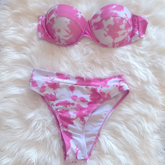 Pink and white tie dye bikini - Picture 4 of 4